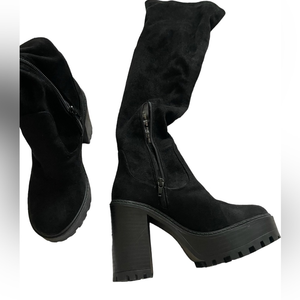 FAUX SUEDE OVER THE KNEE BOOTS - Picture 5 of 6